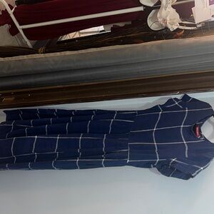 Navy Checkered Dress
